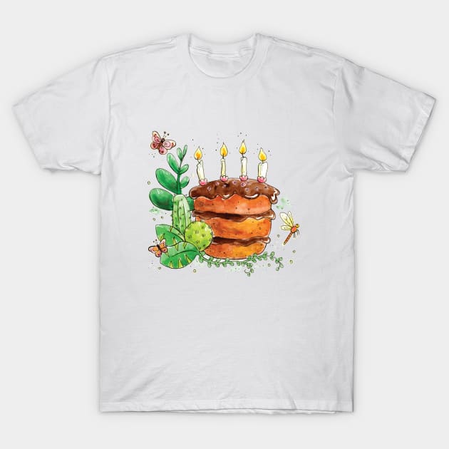 Cake and Cactus T-Shirt by Vicky Kuhn Illustration